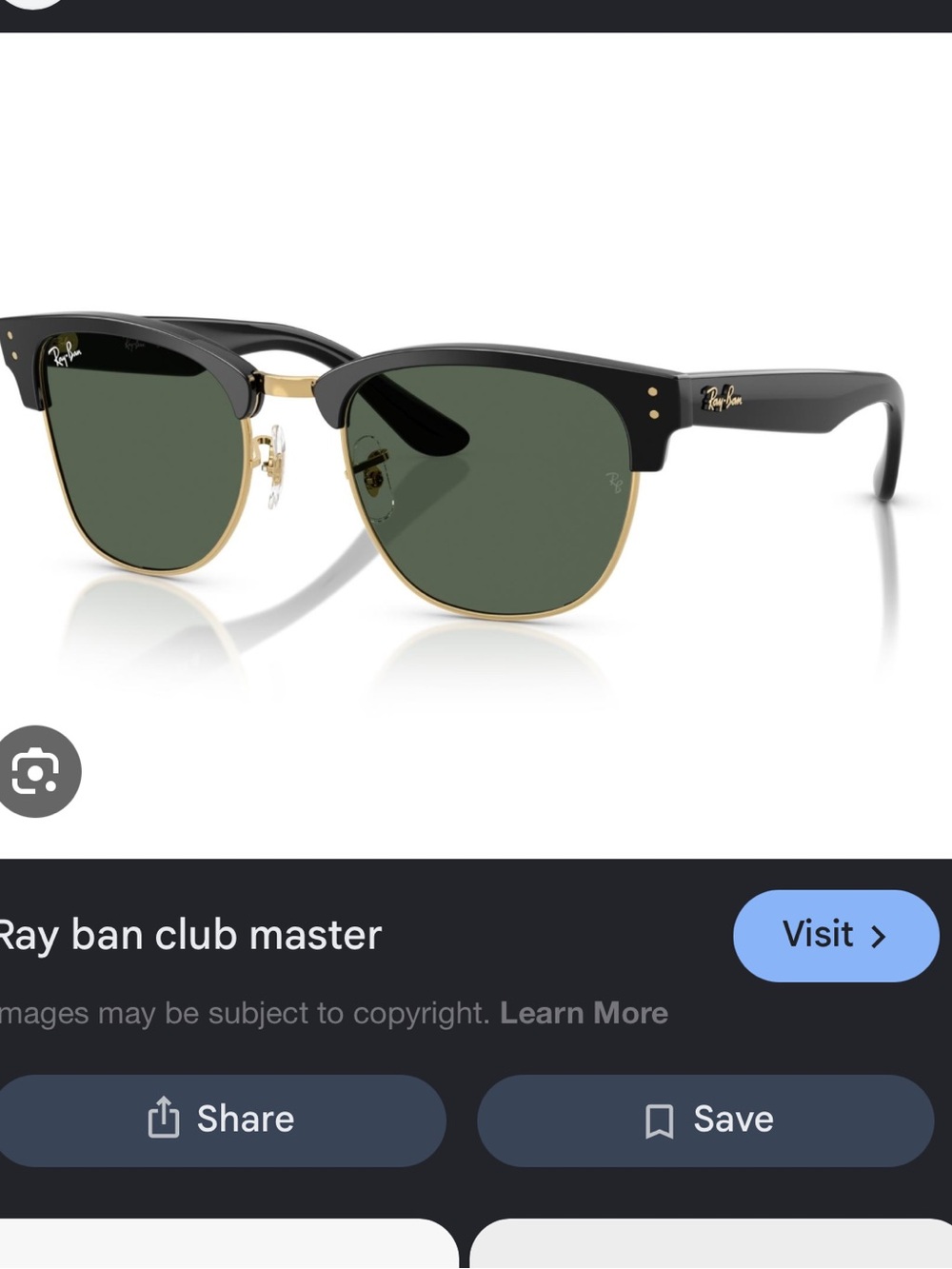 Ray-Ban Clubmaster Sunglasses - Black & Green Lenses